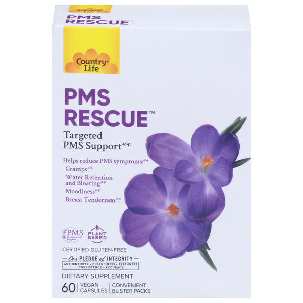 Dietary Supplements Country Life PMS Rescue, Vegan Capsules hero