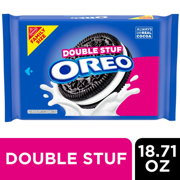 Oreo Double Stuf Chocolate Sandwich Cookies, Family Size hero