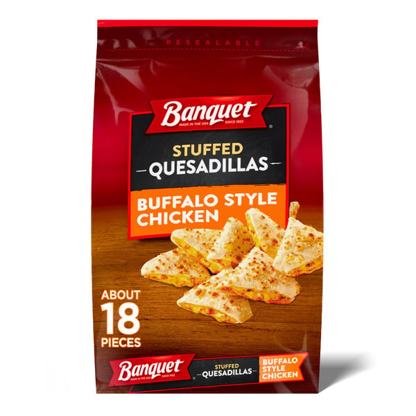 Frozen Meals Banquet Buffalo Style Chicken Stuffed Quesadillas, Frozen Snack hero