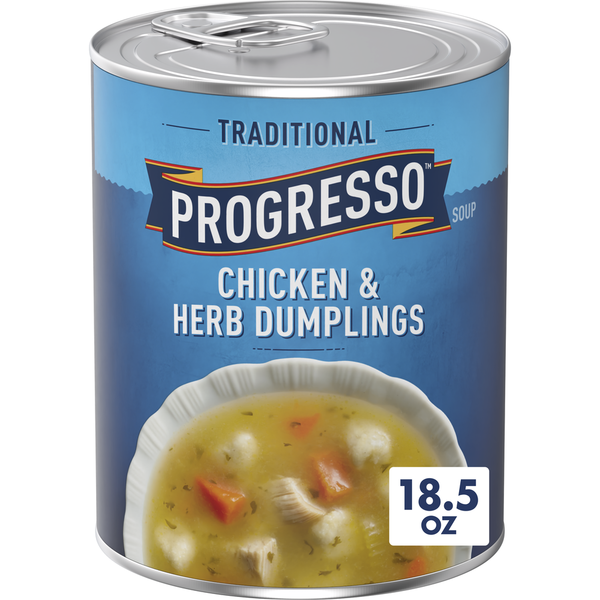 Soup, Stock & Broth Progresso Traditional, Chicken & Herb Dumplings Canned Soup hero