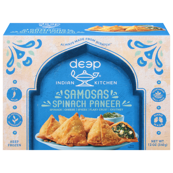 Indian Foods Deep Indian Kitchen Samosas, Spinach Paneer hero