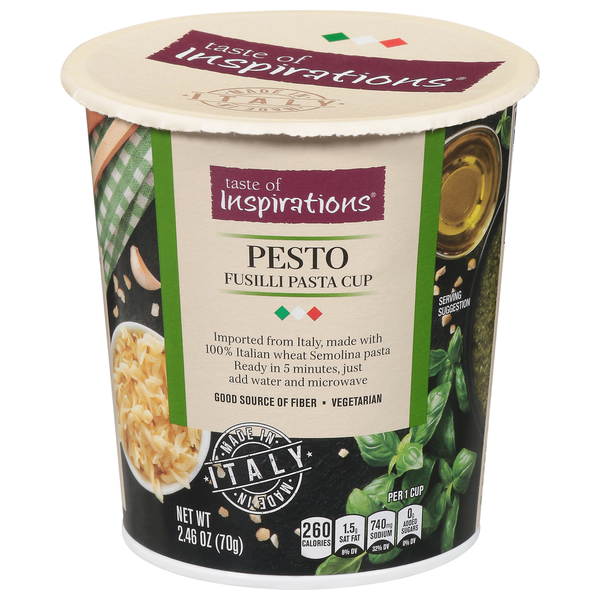 Instant Foods Taste of Inspirations Fusilli Pasta Cup, Pesto hero