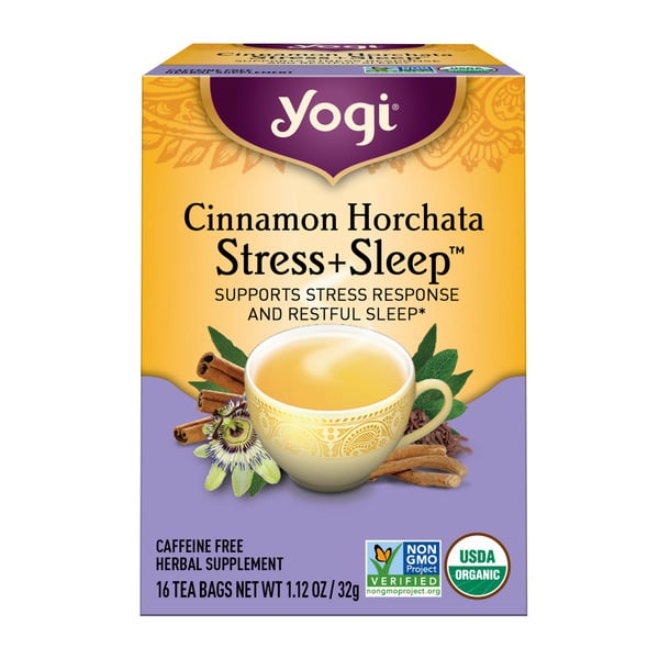 Tea Yogi Tea Herbal Tea, Cinnamon Horchata Stress + Sleep, Caffeine Free hero