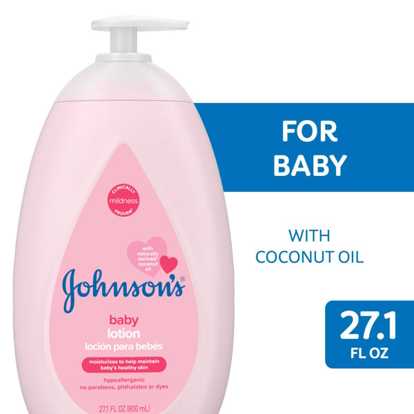 Baby Bath & Body Care Johnson's Moisturizing Pink Baby Lotion With Coconut Oil hero