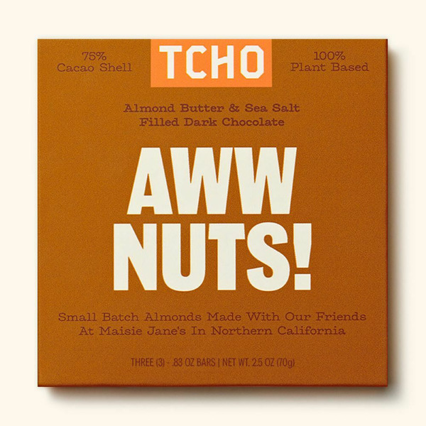 TCHO Aww Nuts! Almond Filled Dark Chocolate Bar hero