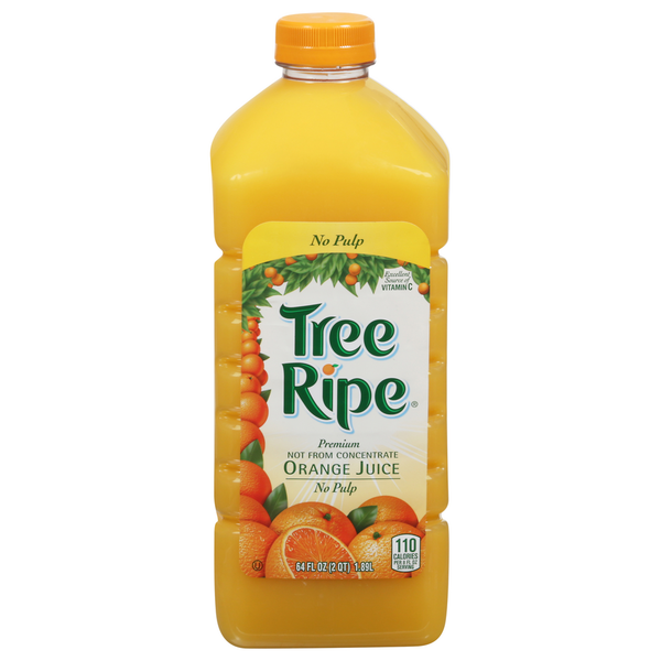 Juice & Nectars Tree Ripe Orange Juice, No Pulp, Premium hero