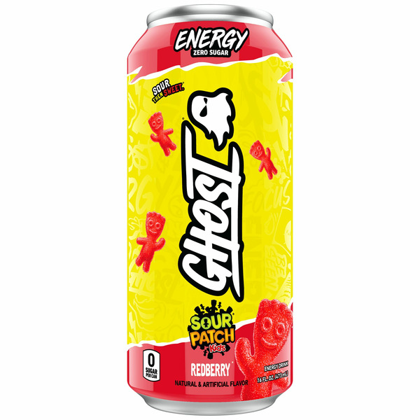 Energy Drinks GHOST Energy Drink, Sour Patch Kids Redberry, 12 Pack hero