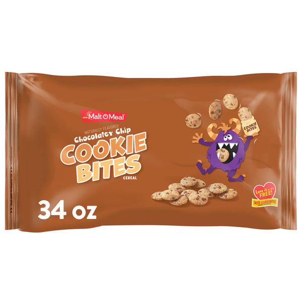 Cereal Malt-O-Meal Chocolatey Chip Cookie Bites Breakfast Cereal, Family Size, Cereal Bag hero