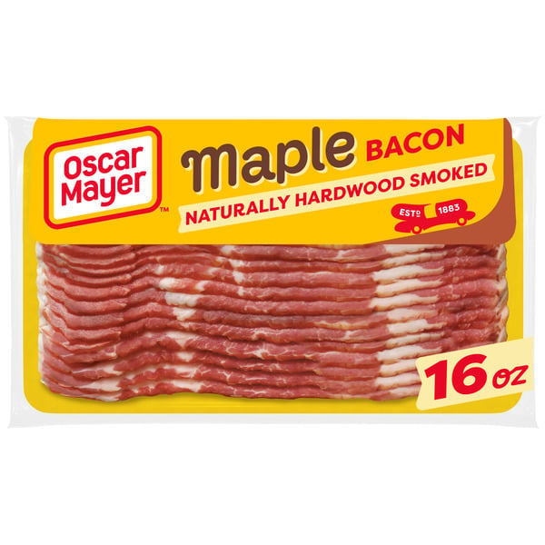 Hot Dogs, Bacon & Sausage Oscar Mayer Naturally Hardwood Smoked Maple Bacon hero