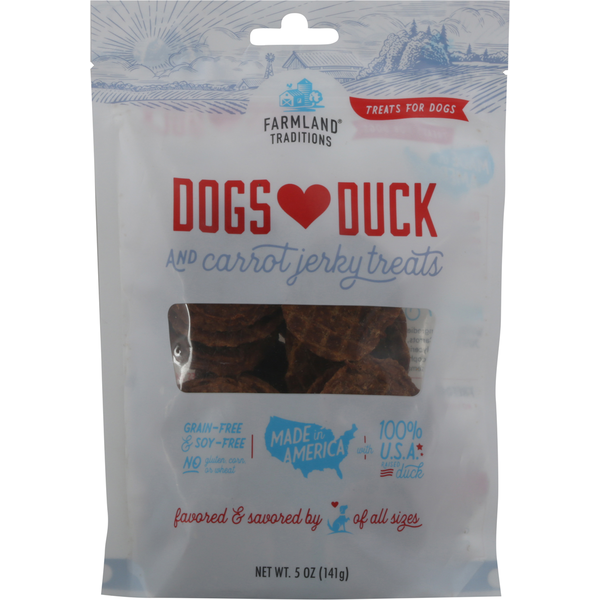 Dog Food & Care Farmland Traditions	 Treats for Dogs, Dogs Love Duck and Carrot Jerky Treats hero