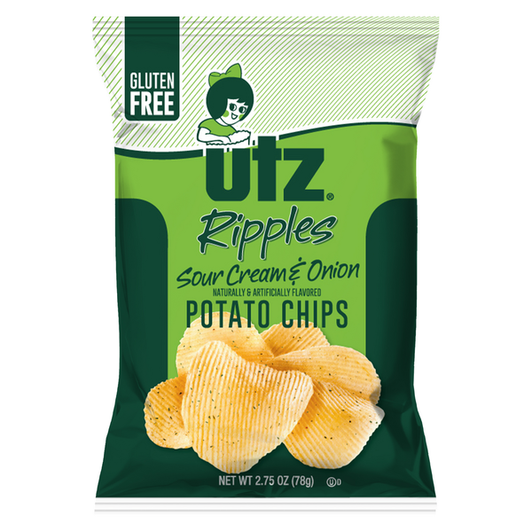 Utz Ripples Sour Cream & Onion Potato Chips hero