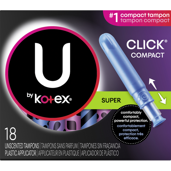 Feminine Care U by Kotex Tampons, Plastic, Super, Unscented hero