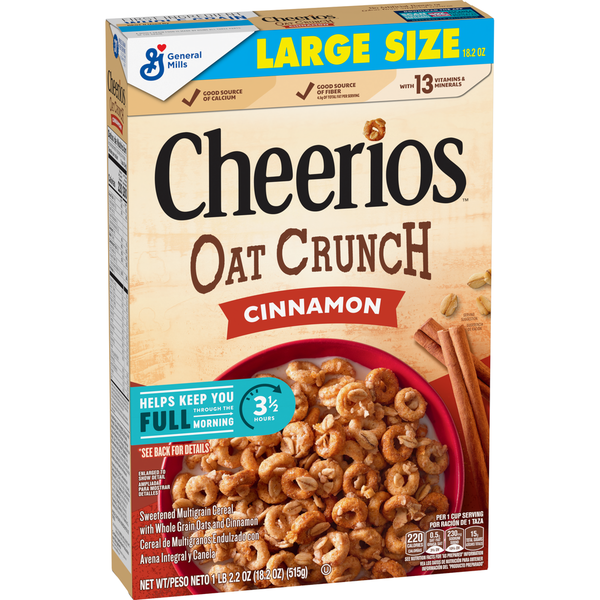 Cereal Cheerios Oat Crunch Cinnamon Oat Breakfast Cereal hero