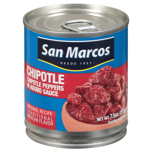 Latino Foods San Marcos Chipotle Peppers, in Adobo Sauce, Traditional Mexican Flavor hero