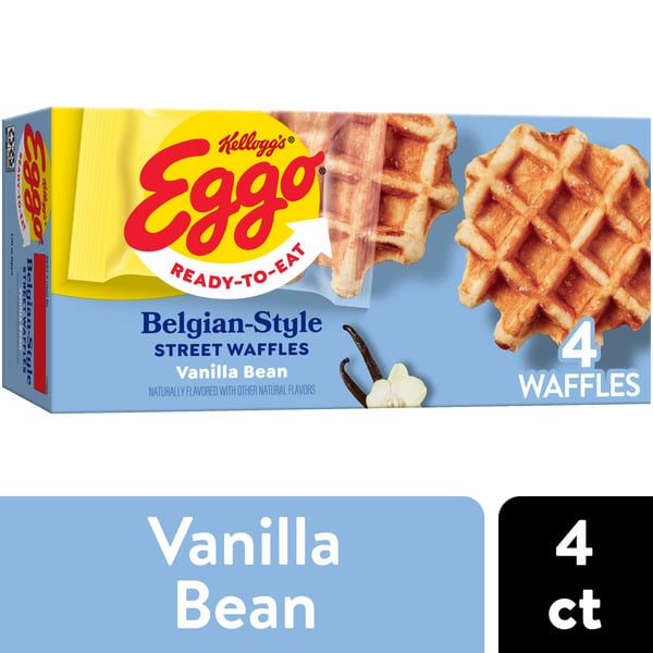 Eggo Liege Frozen Belgian-Style Street Waffles, Frozen Breakfast, Kids Snacks, Vanilla Bean hero