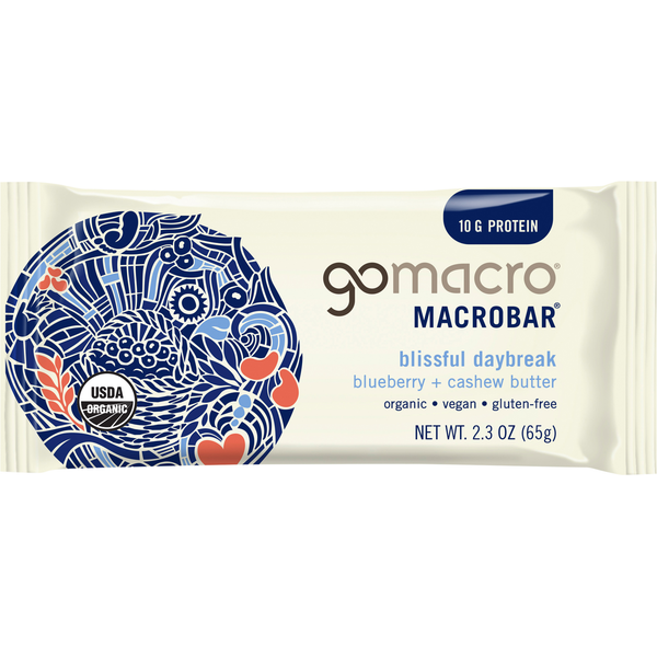 Protein & Meal Replacements GoMacro MacroBar, Blueberry + Cashew Butter hero