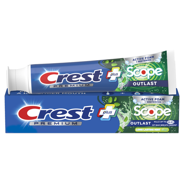 Oral Hygiene Crest Premium Plus Scope Outlast Toothpaste, Long Lasting Mint Flavor hero