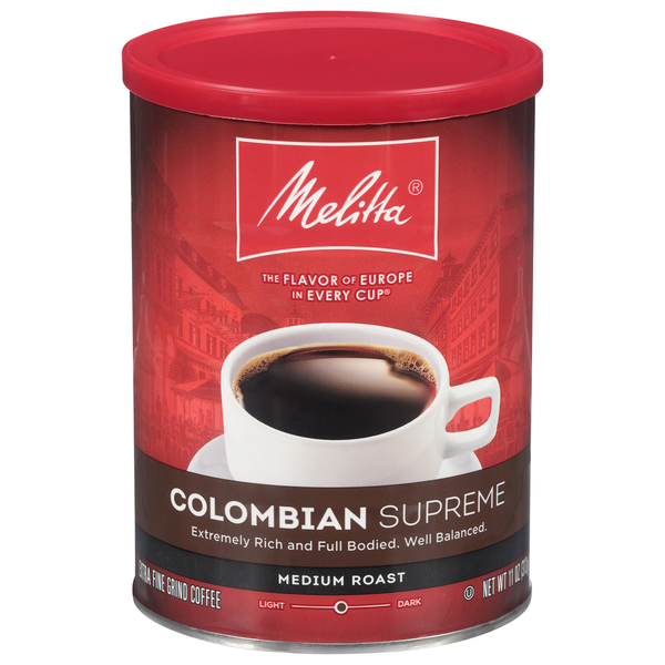 Coffee Melitta Coffee, Extra Fine Grind, Medium Roast, Colombian Supreme hero