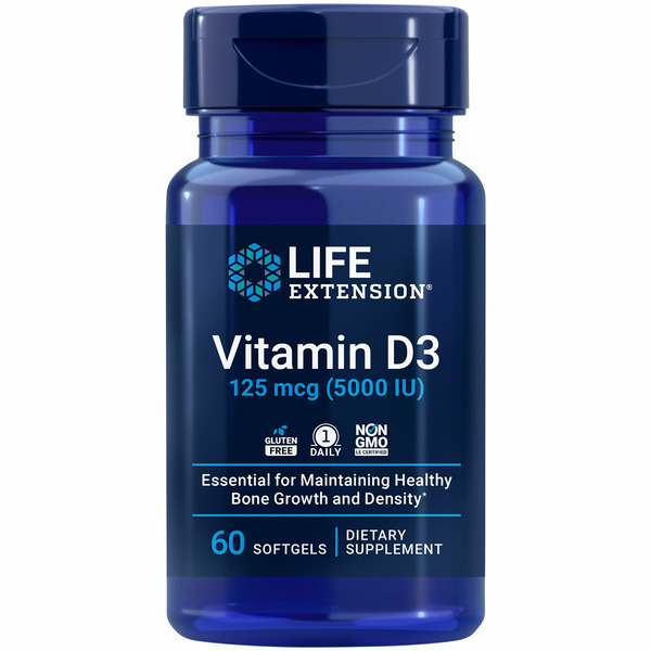 Life Extension Vitamin D3, 125 mcg, Softgels hero