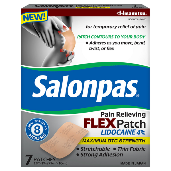 Muscles, Joints & Pain Relief Salonpas Flex Patch, Maximum OTC Strength hero