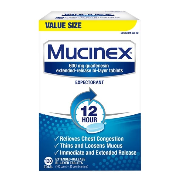 Cold, Flu & Allergy Mucinex Expectorant 12 Hour Extended Release Tablets hero