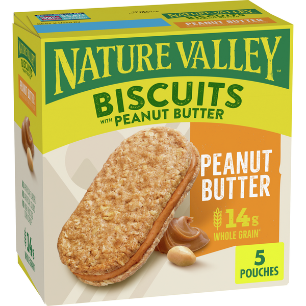 Breakfast Bars & Pastries Nature Valley Peanut Butter Biscuit Sandwiches hero