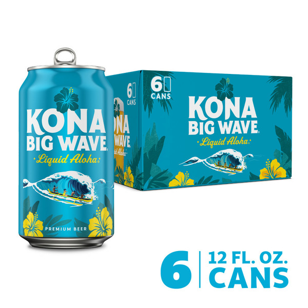 Craft Beer Kona Brewing Co. Big Wave Premium Beer Cans hero