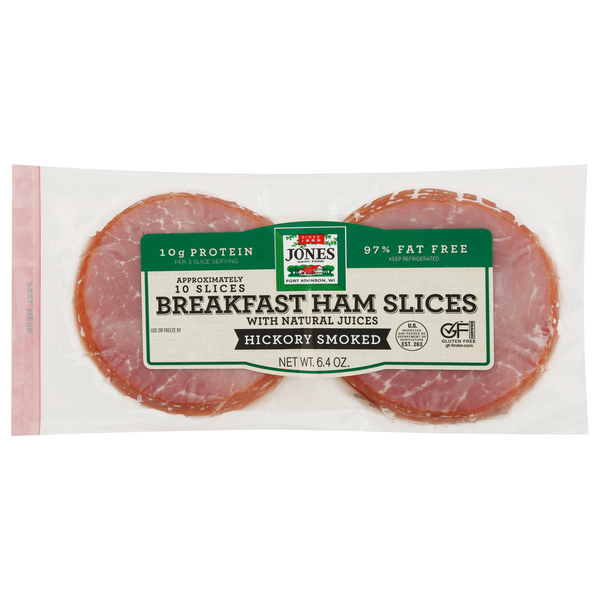 Packaged Meat Jones Dairy Farm Breakfast Ham Slices, Hickory Smoked hero