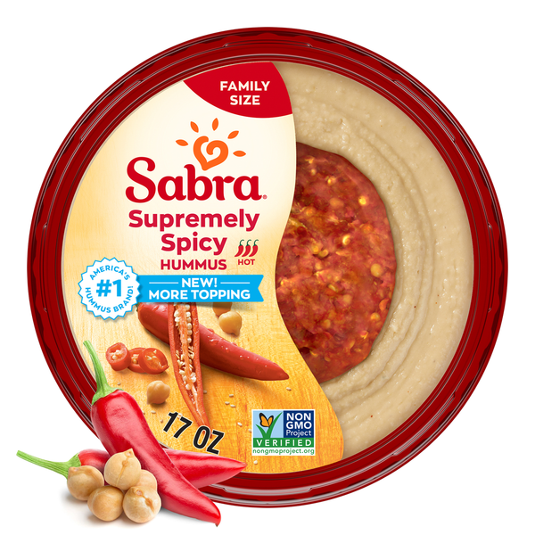 Fresh Dips & Tapenades Sabra Family Size Supremely Spicy Hummus hero