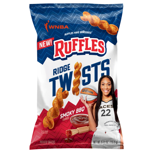 Chips & Pretzels Ruffles Potato Snacks, Smoky BBQ hero