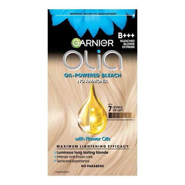 Garnier Oil Powered Ammonia Free Hair Bleach Kit, B+++ Bleached Blonde Extreme hero