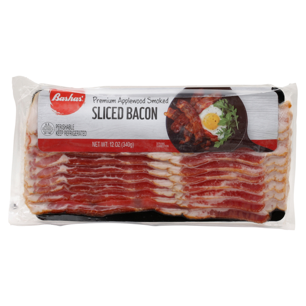 Packaged Meat Bashas' Bacon, Premium Applewood Smoked, Sliced hero