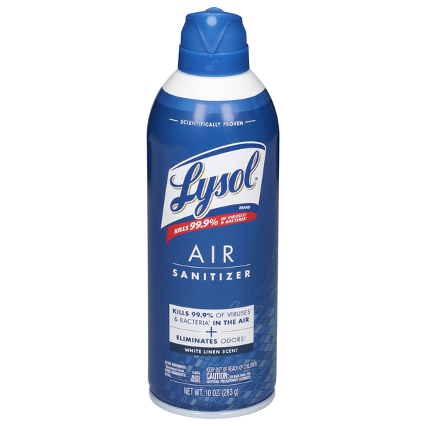 Cleaning Products Lysol Air Sanitizer, White Linen Scent hero