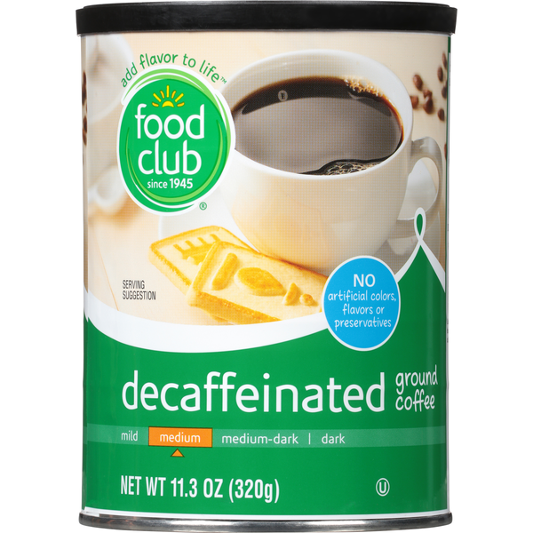 Coffee Food Club Coffee, Ground, Decaffeinated, Medium hero