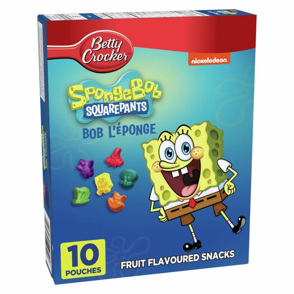 Fruit & Vegetable Snacks Betty Crocker Gluten Free SpongeBob SquarePants Animated Edition Fruit Flavoured Snacks hero