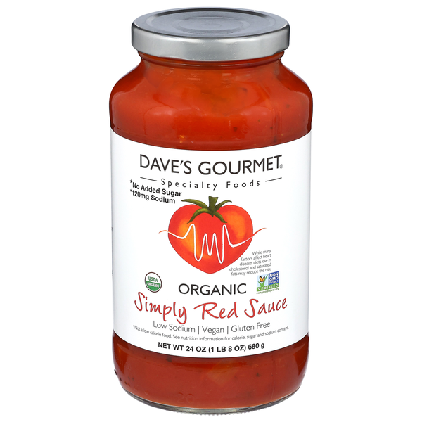 Dave's Gourmet Sauce, Organic, Simply Red hero