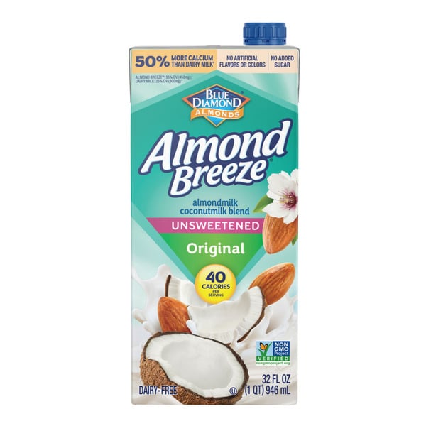 Soy & Lactose-Free Almond Breeze Unsweetened Coconut Original Shelf-Stable Almondmilk hero