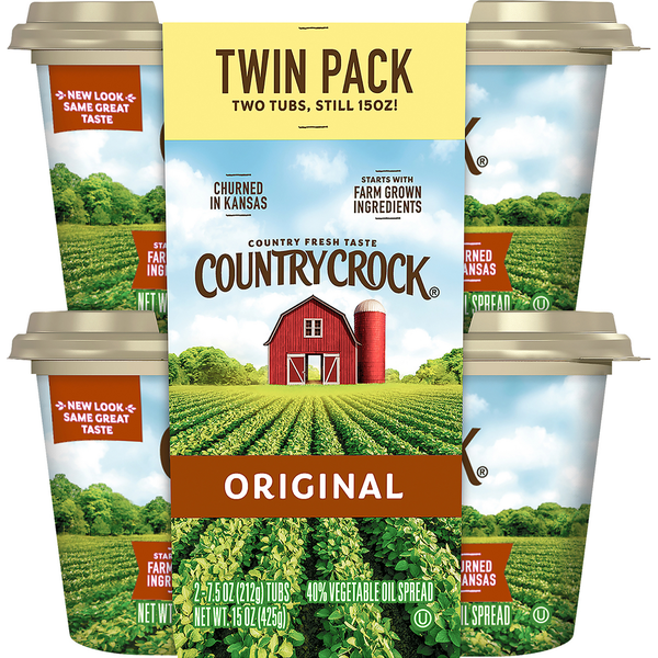 Butter Country Crock Vegetable Oil Spread, Original, Twin Pack hero