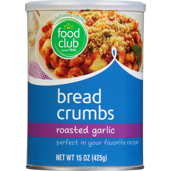 Baking Supplies Food Club Bread Crumbs, Roasted Garlic hero