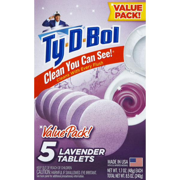 Cleaning Products Ty⬝D⬝Bol Toilet Cleaner, Lavender, Value 5 Pack hero