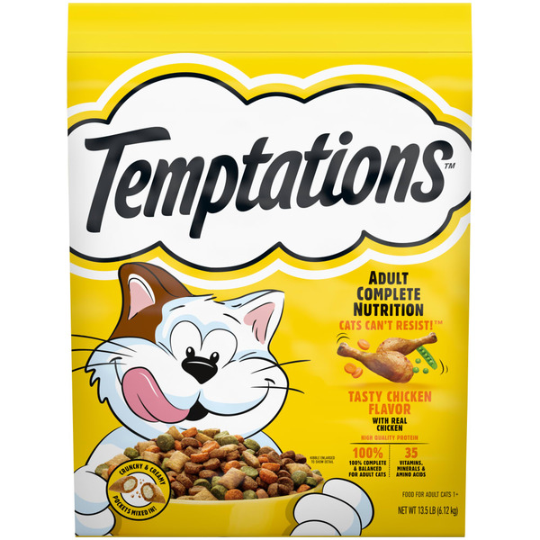 TEMPTATIONS Complete Nutrition Chicken Flavor Adult Dry Cat Food hero