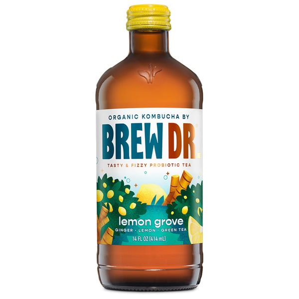 Refrigerated Brew Dr. Kombucha Lemon Grove (Ginger Lemon), Organic Kombucha hero