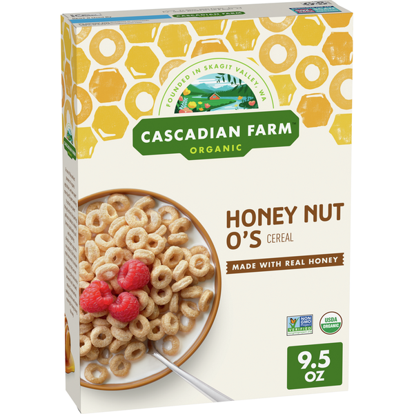 Cereal Cascadian Farm Organic Honey Nut O's Breakfast Cereal hero