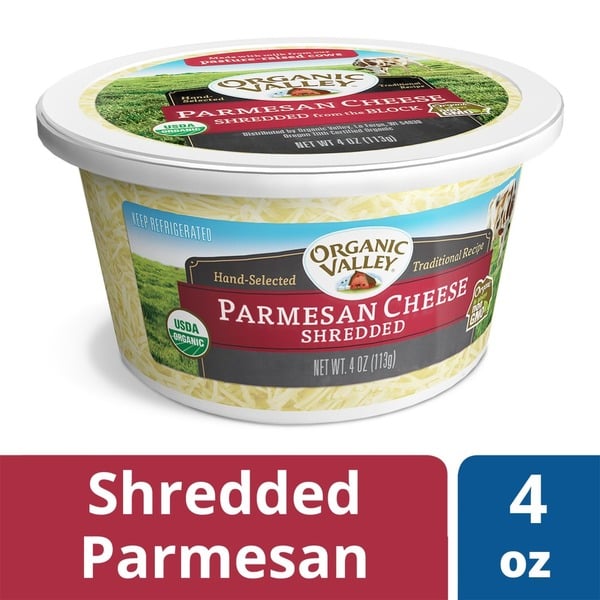 Refrigerated Deli Organic Valley Organic Shredded Parmesan Cheese hero