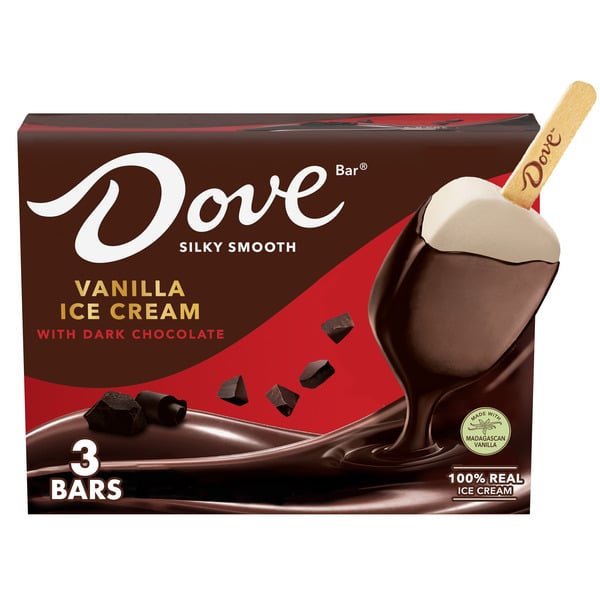 Ice Cream & Ice Dove Vanilla Ice Cream Bars Coated With Dark Chocolate Box hero