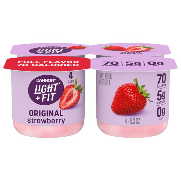 Yogurt/Kefir Dannon Light + Fit Dannon Strawberry Original Nonfat Yogurt Pack hero