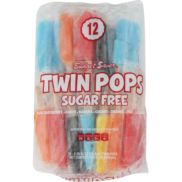 Ice Cream & Ice Budget Saver Twin Pops, Sugar Free, Assorted hero