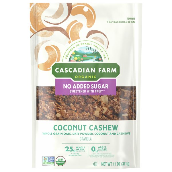 Granola Cascadian Farm Granola, No Added Sugar, Coconut Cashew hero