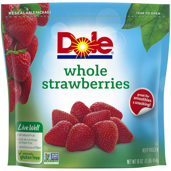 Frozen Produce Dole Whole Strawberries hero