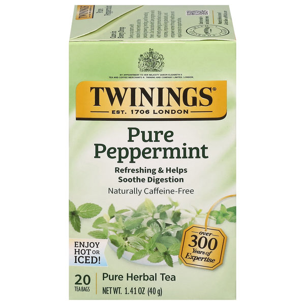 Tea Twinings Herbal Tea, Pure Peppermint, Tea Bags hero